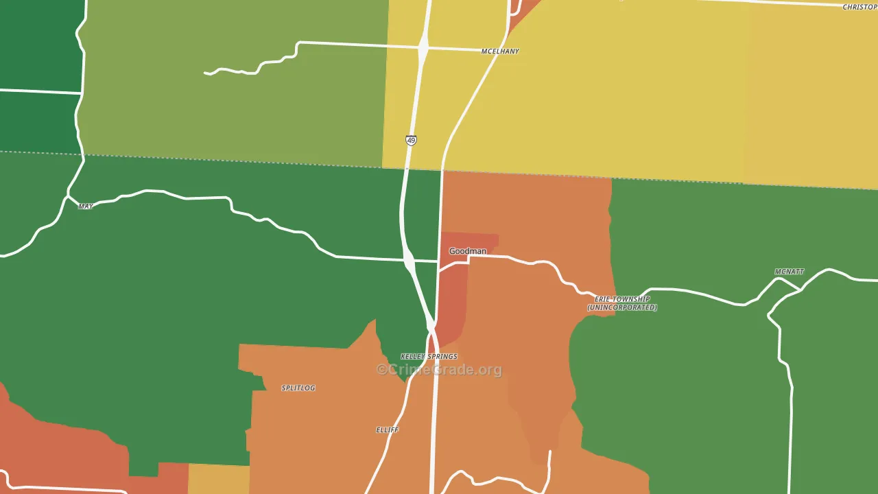 Goodman, MO Map of Theft Rates