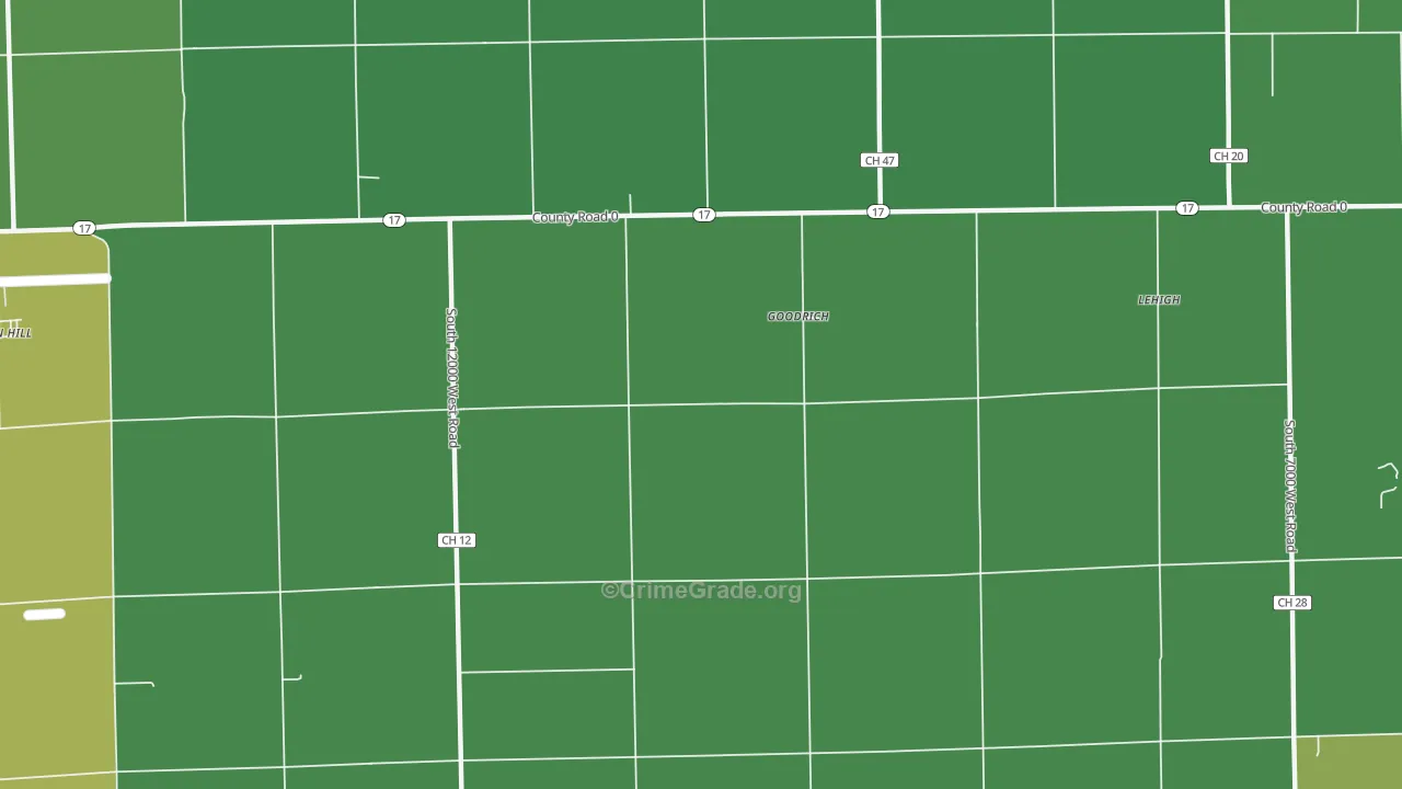 Goodrich, IL Map of Theft Rates