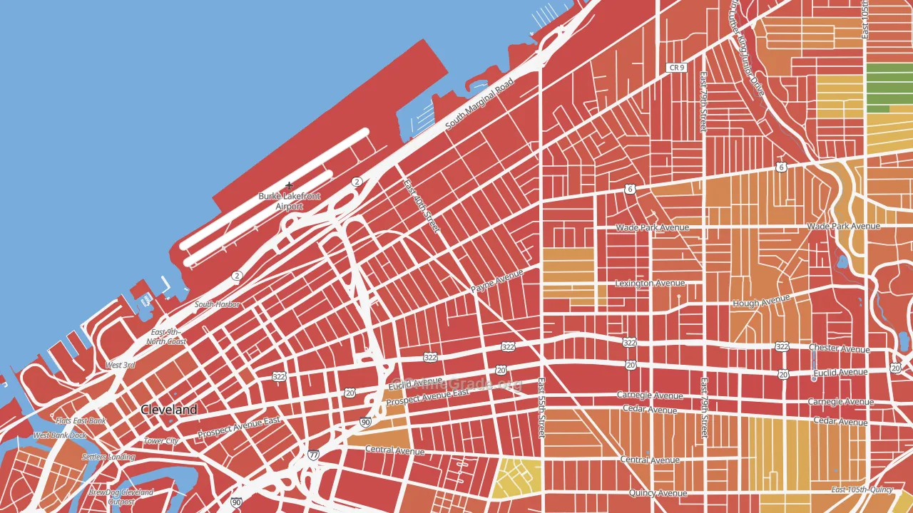 Goodrich-Kirtland Park, Cleveland, OH Map of Theft Rates