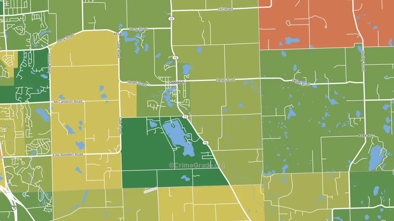 Goodrich, MI Map of Theft Rates