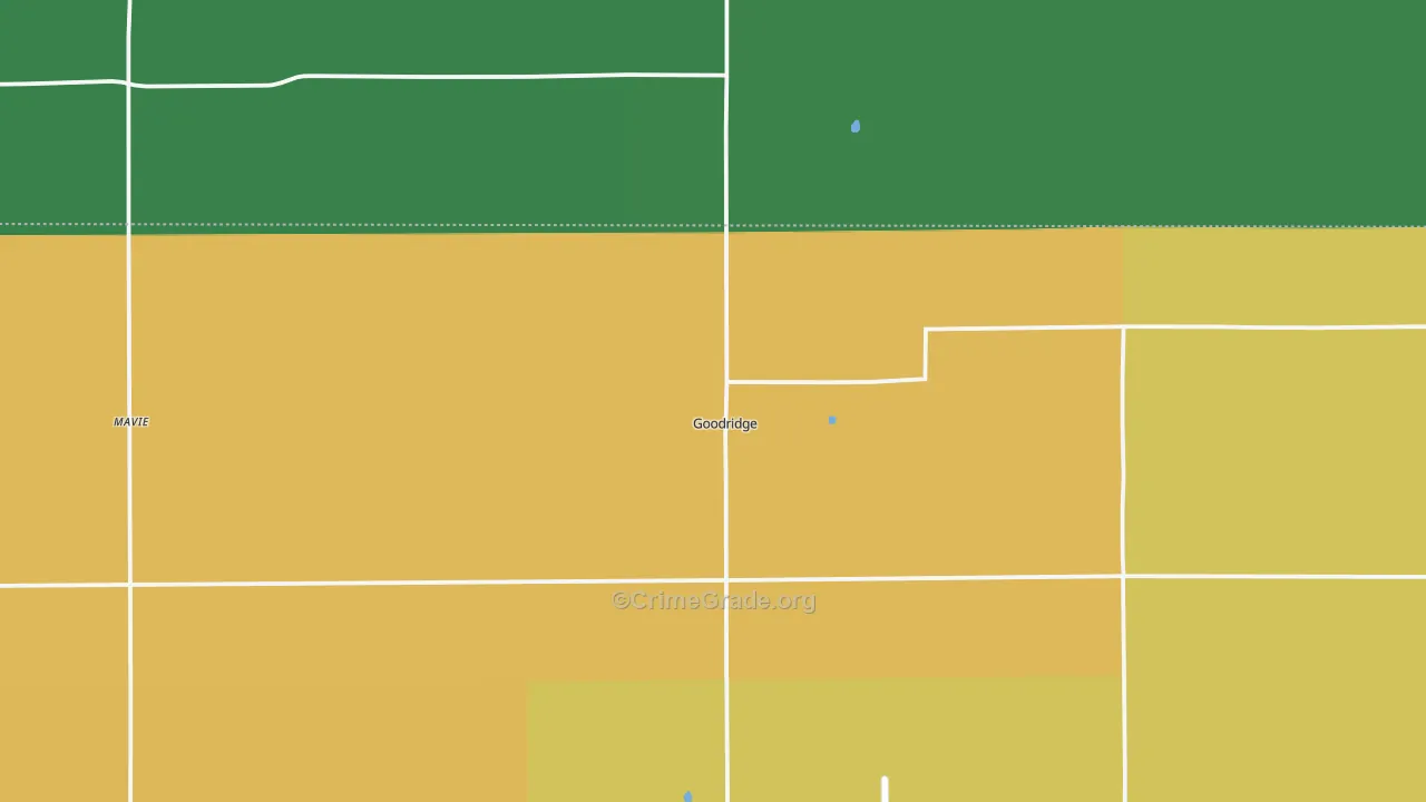 Goodridge, MN Map of Theft Rates