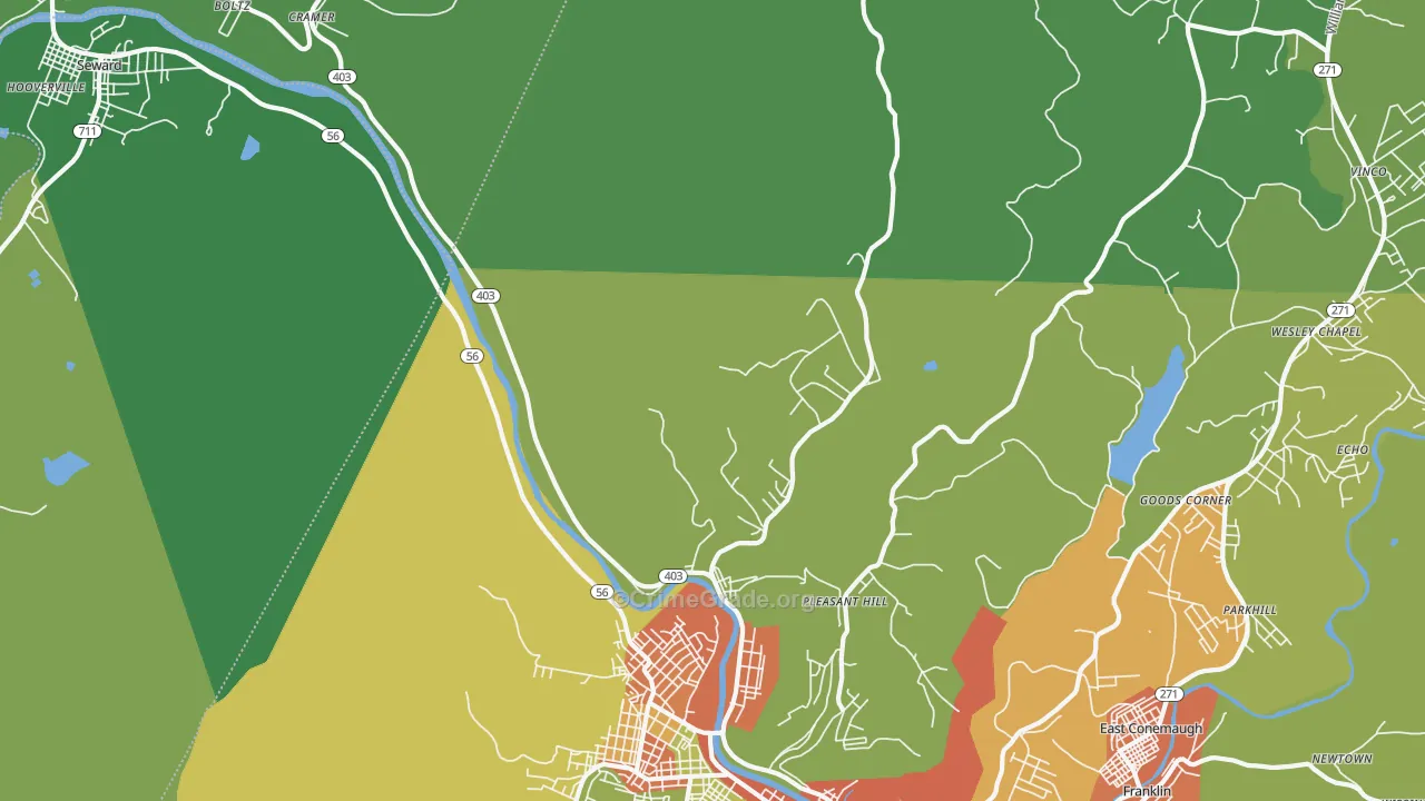 Goods Corner, PA Map of Theft Rates
