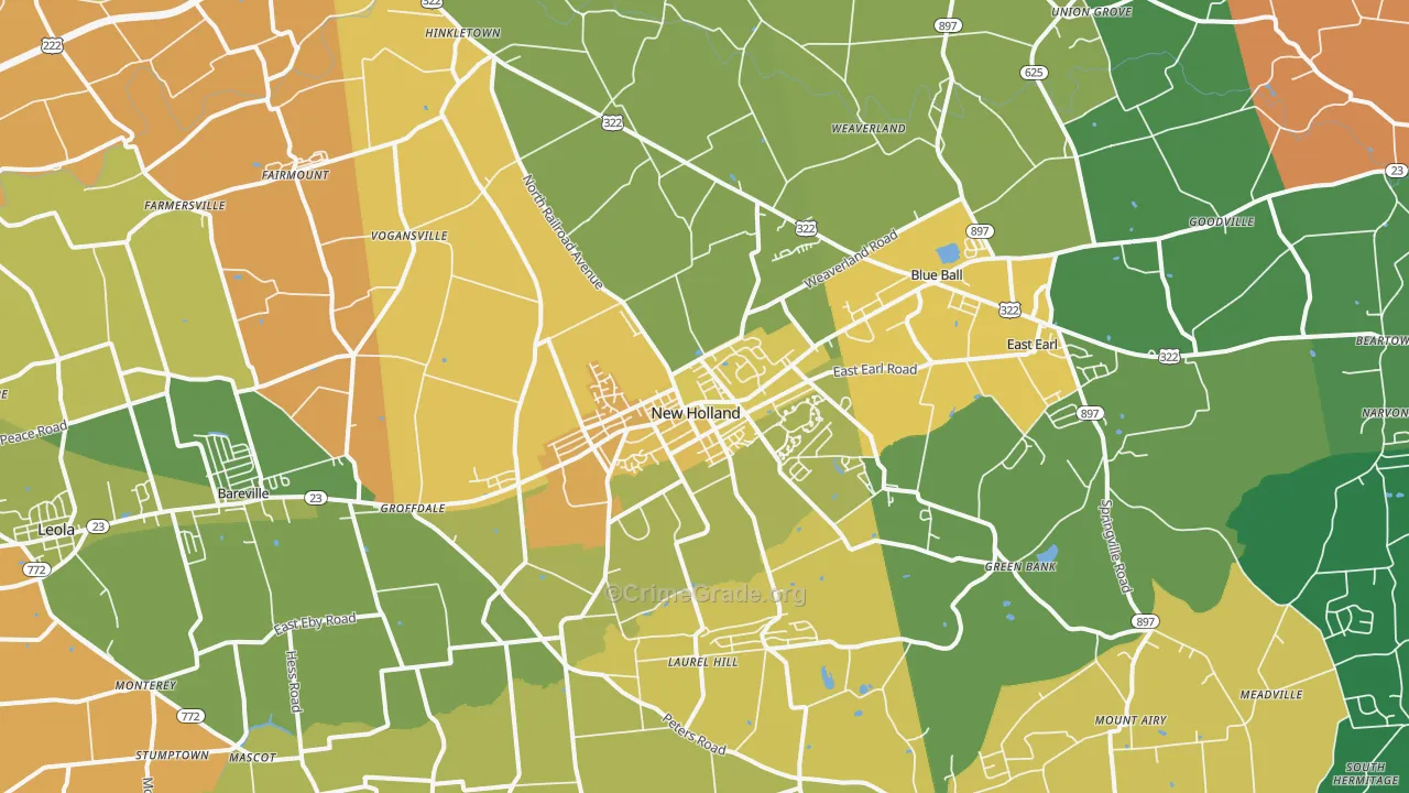 Goodville, PA Map of Theft Rates