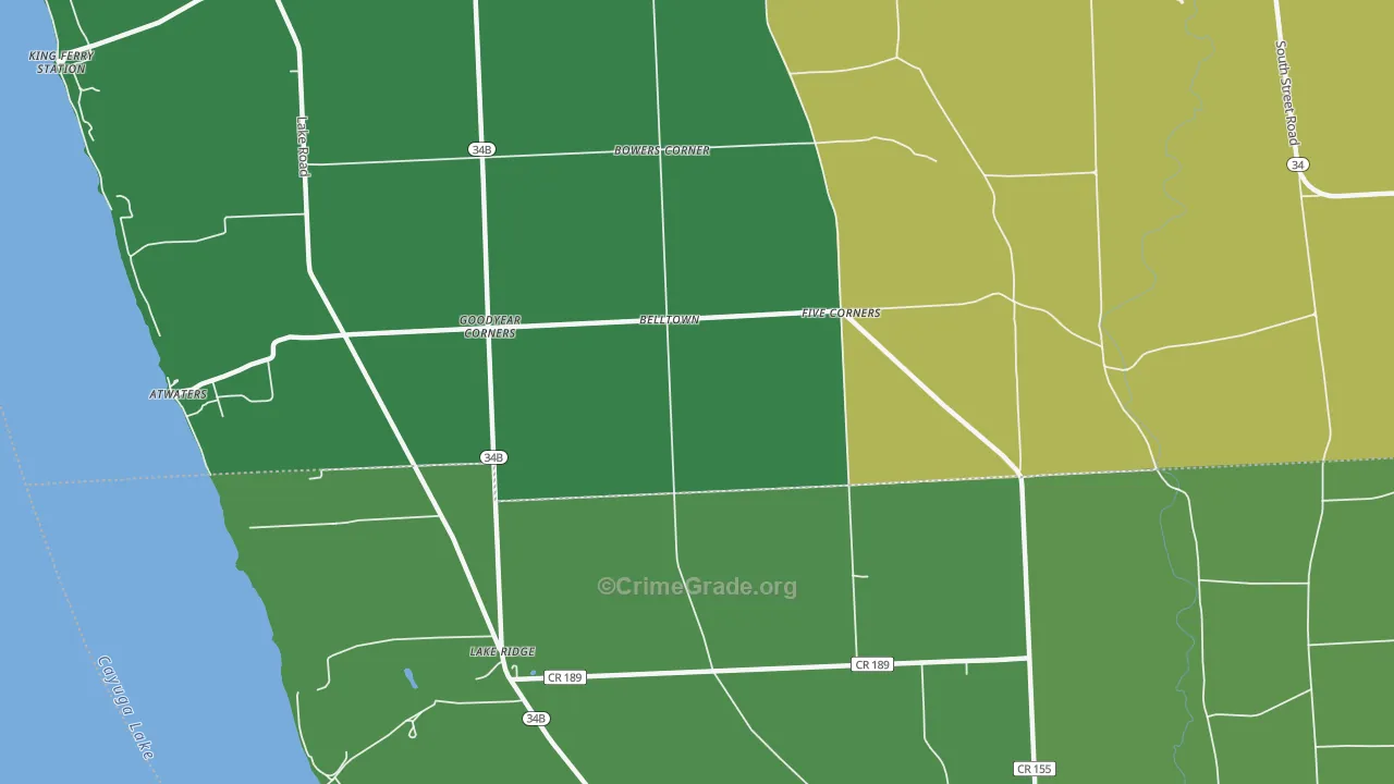 Goodyear Corners, NY Map of Theft Rates