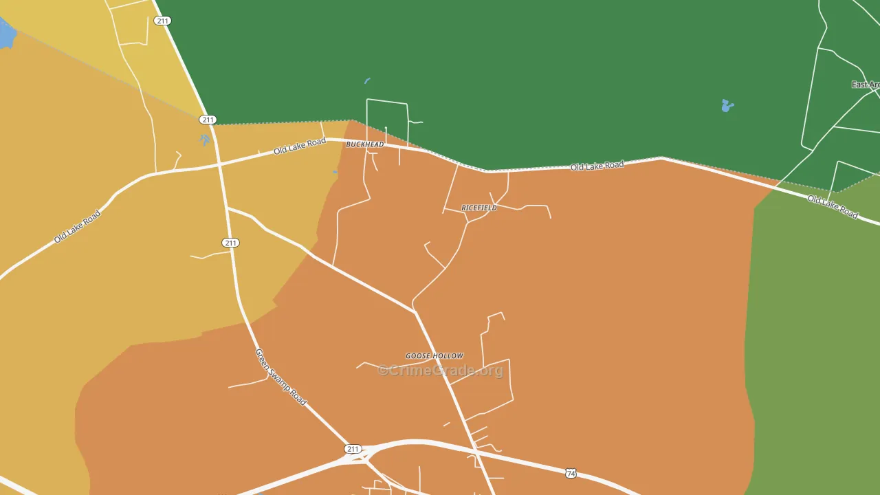 Goose Hollow, NC Map of Theft Rates