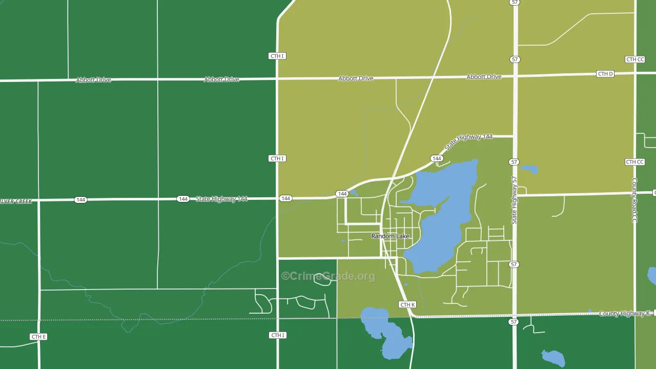Gooseville, WI Map of Theft Rates