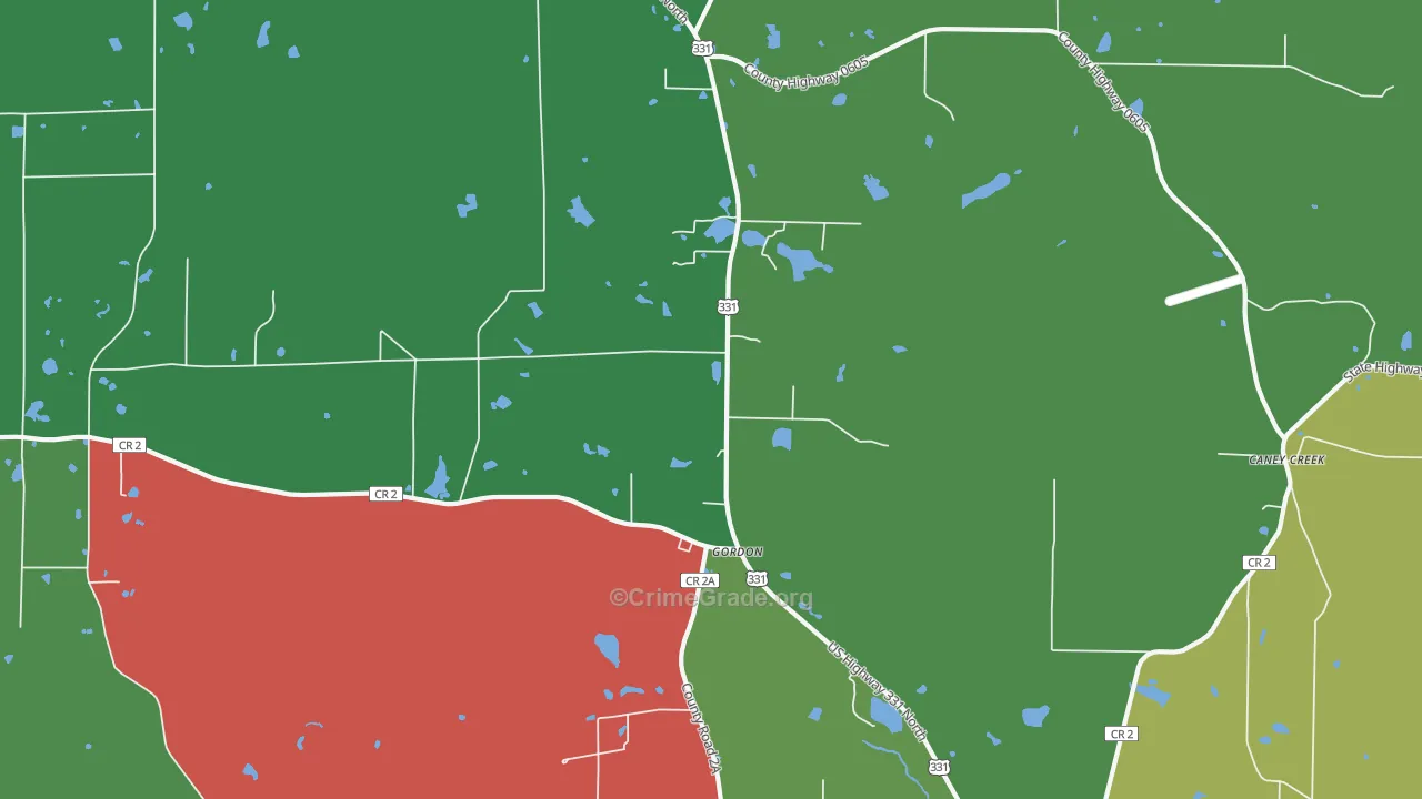 Gordon, FL Map of Theft Rates