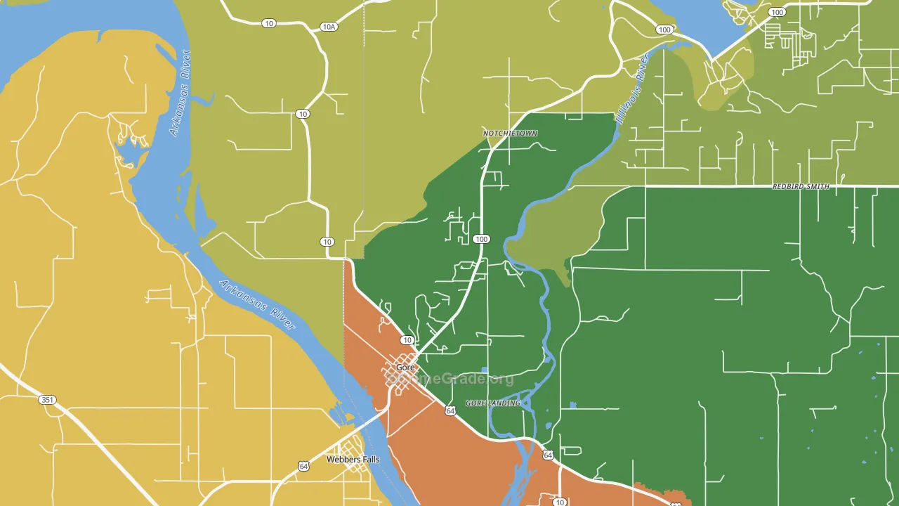 Gore, OK Map of Theft Rates