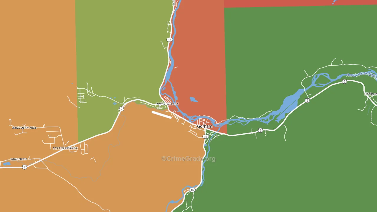 Gorham, NH Map of Theft Rates
