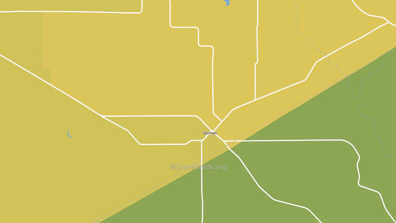 Gorman, TX Map of Theft Rates