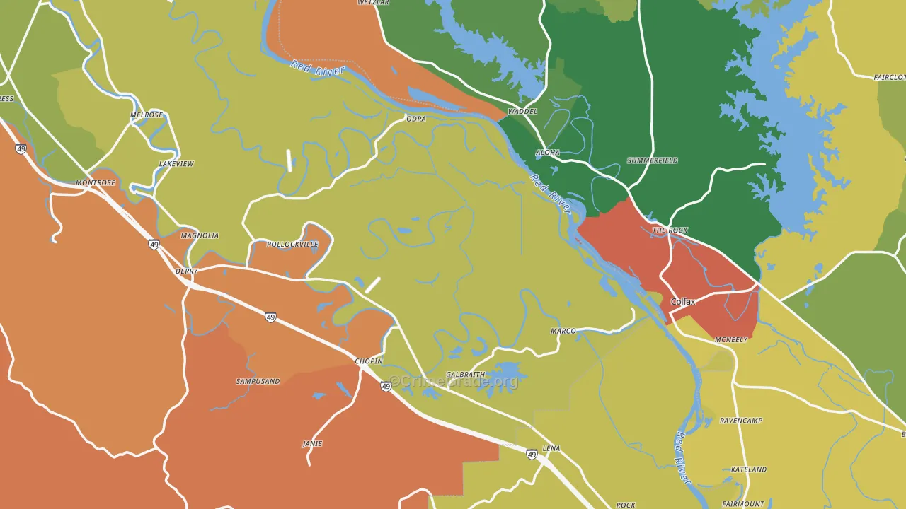 Gorum, LA Map of Theft Rates