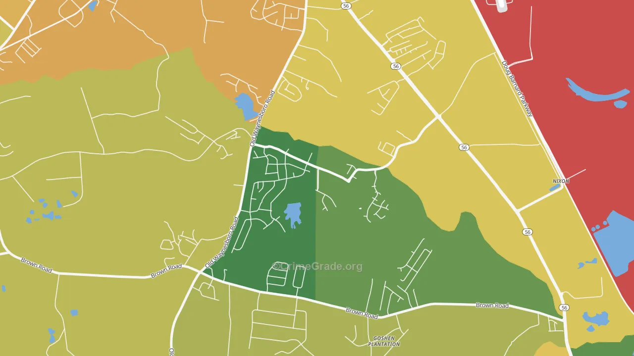 Goshen, Augusta, GA Map of Theft Rates