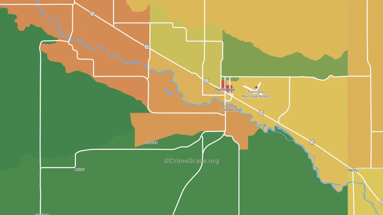 Goshen County, WY Map of Theft Rates