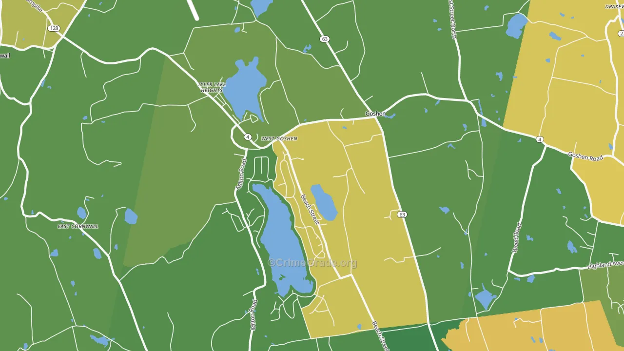 Goshen, CT Map of Theft Rates