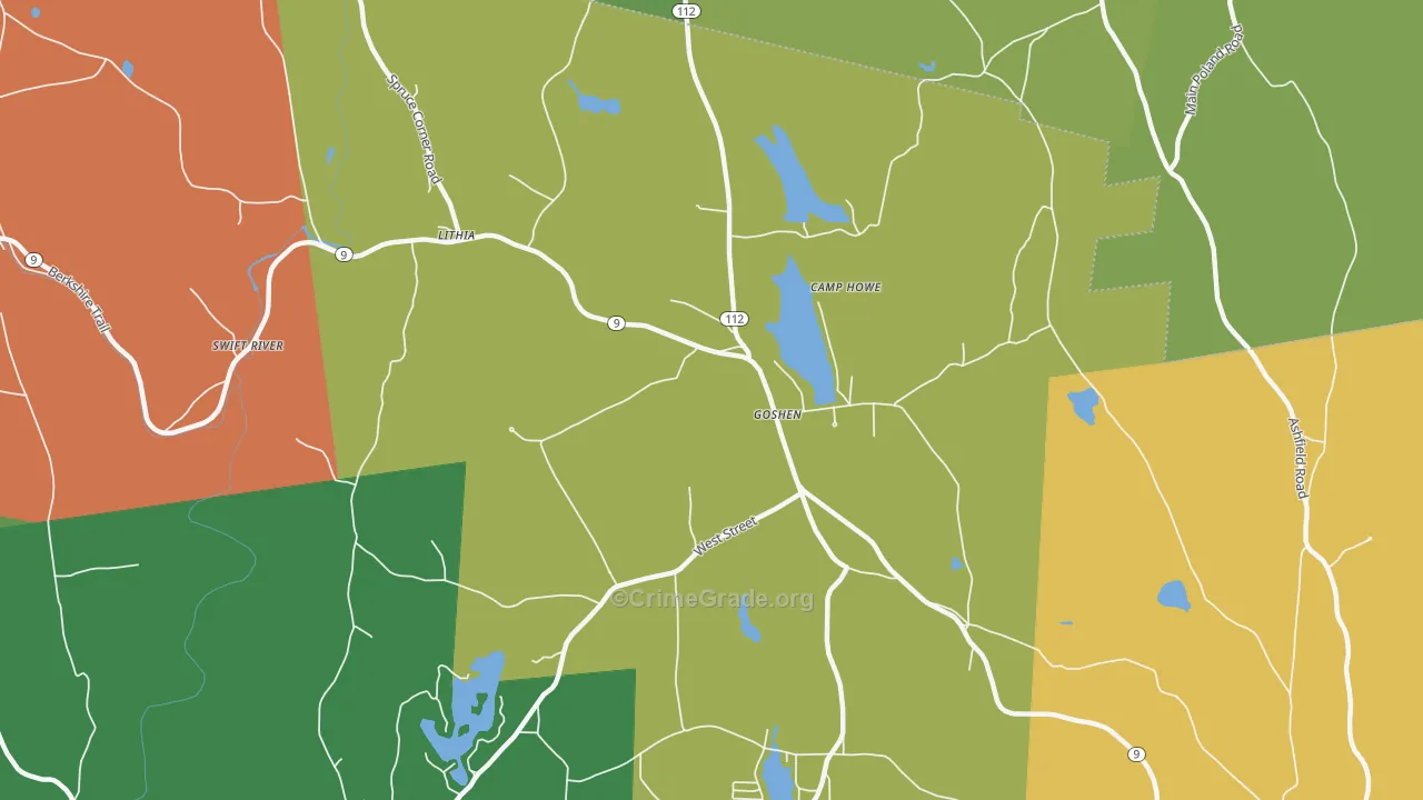 Goshen, MA Map of Theft Rates