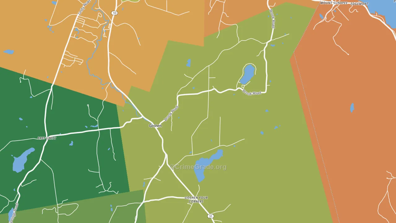 Goshen, NH Map of Theft Rates