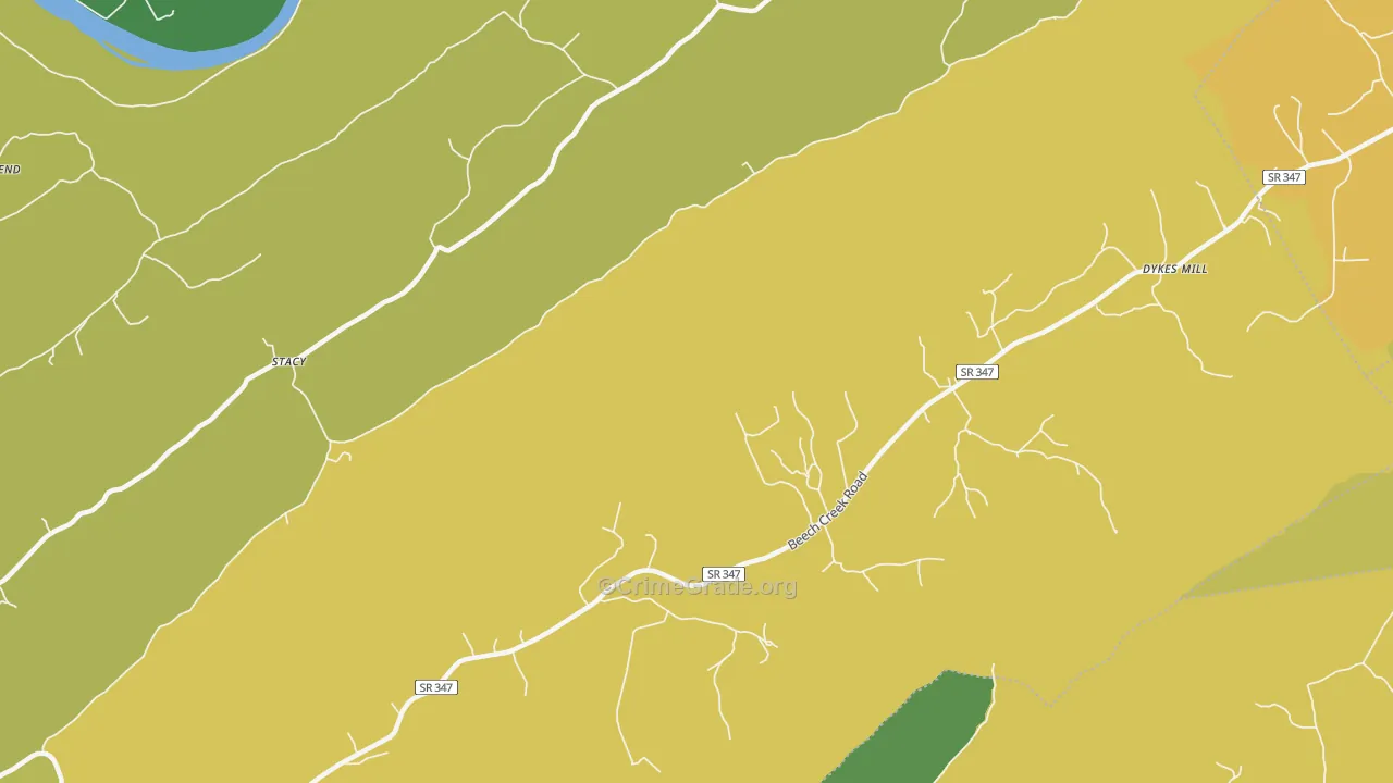 Goshen, TN Map of Theft Rates