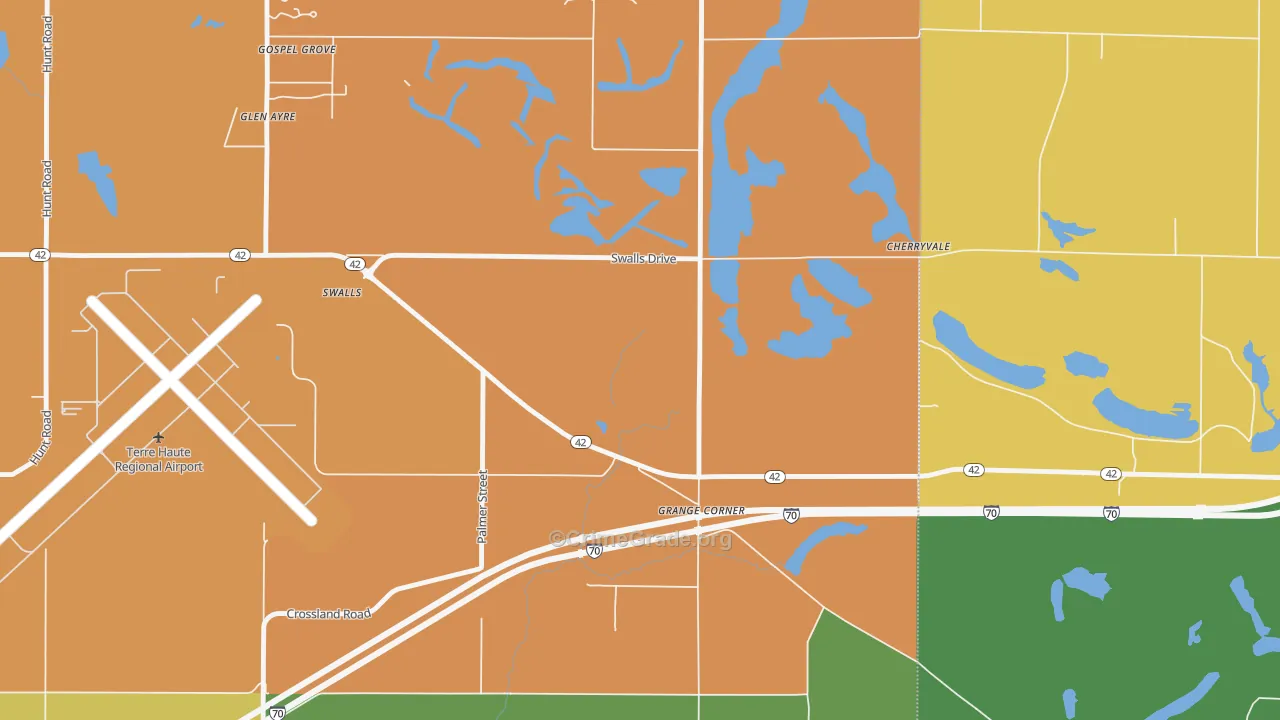 Gospel Grove, IN Map of Theft Rates