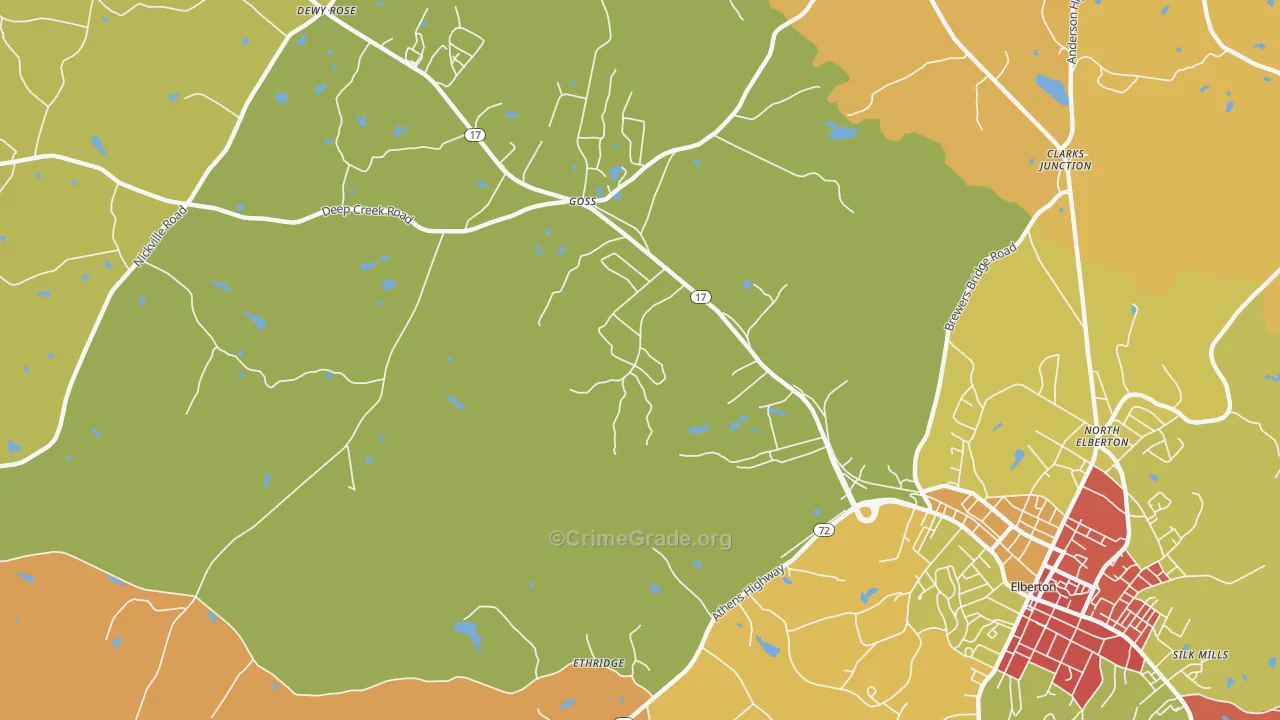 Goss, GA Map of Theft Rates