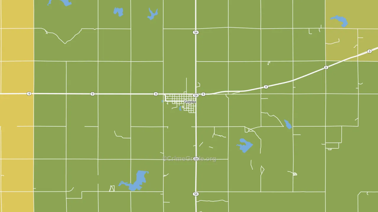 Gotebo, OK Map of Theft Rates