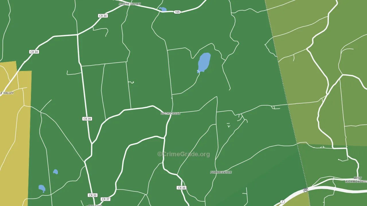 Gothicville, NY Map of Theft Rates