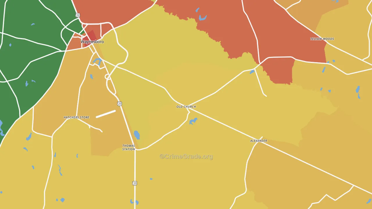 Gough, GA Map of Theft Rates