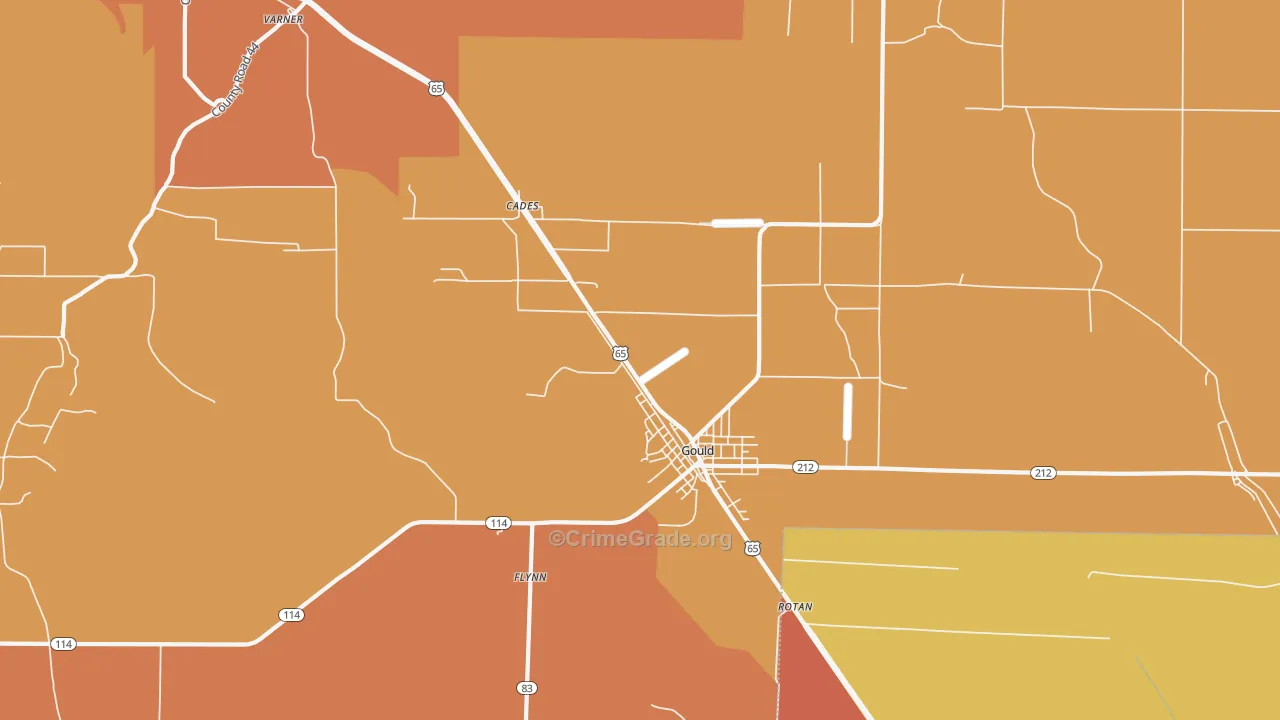 Gould, AR Map of Theft Rates