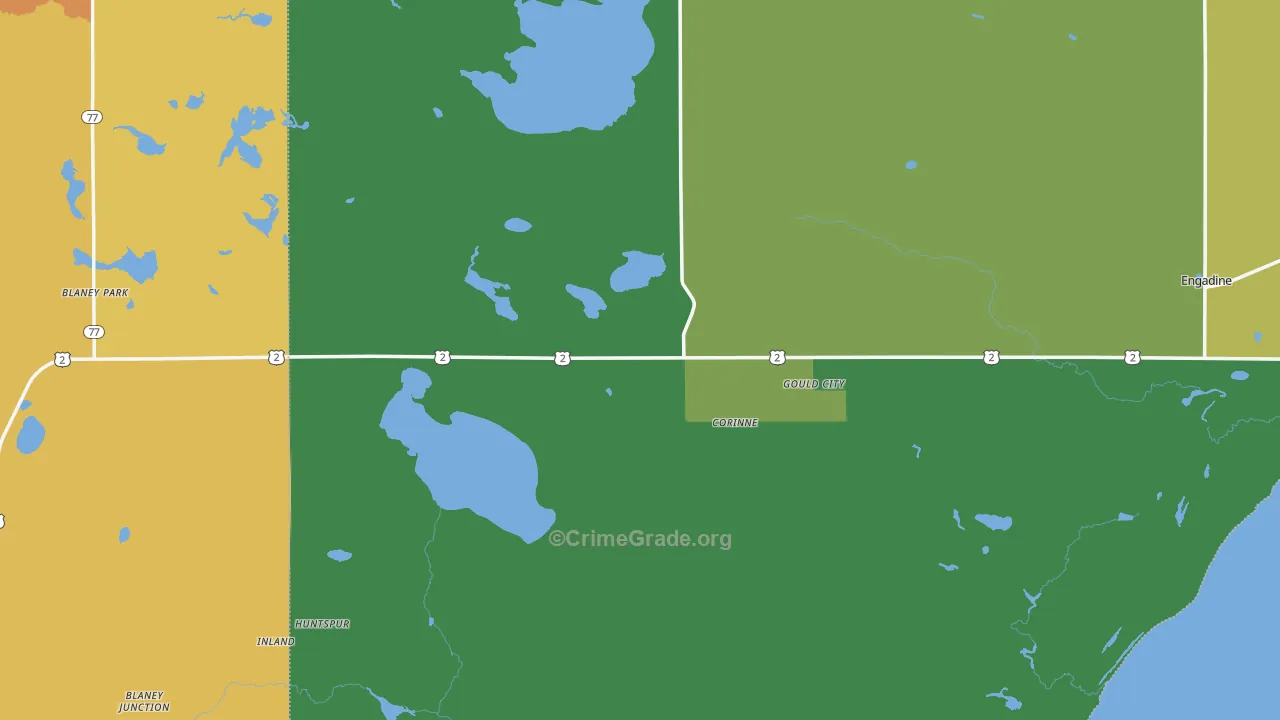 Gould City, MI Map of Theft Rates