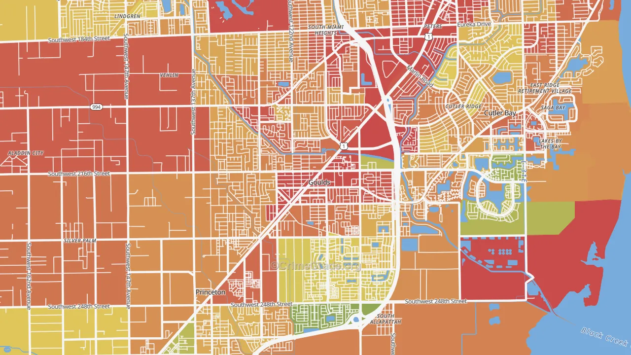 Goulds, FL Map of Theft Rates