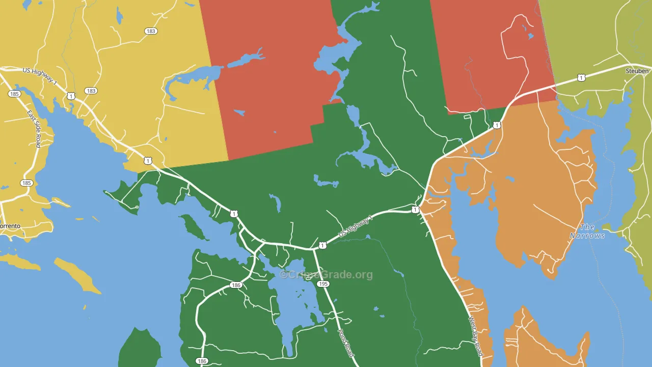 Gouldsboro, ME Map of Theft Rates
