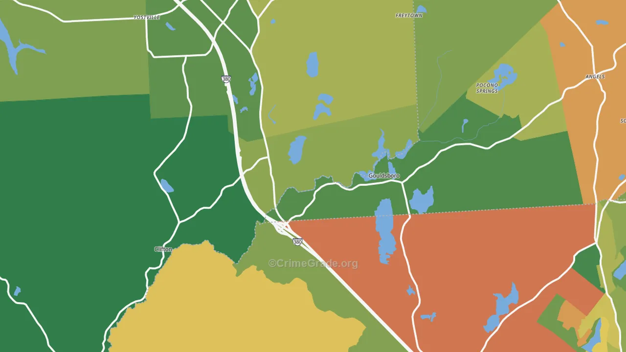 Gouldsboro, PA Map of Theft Rates