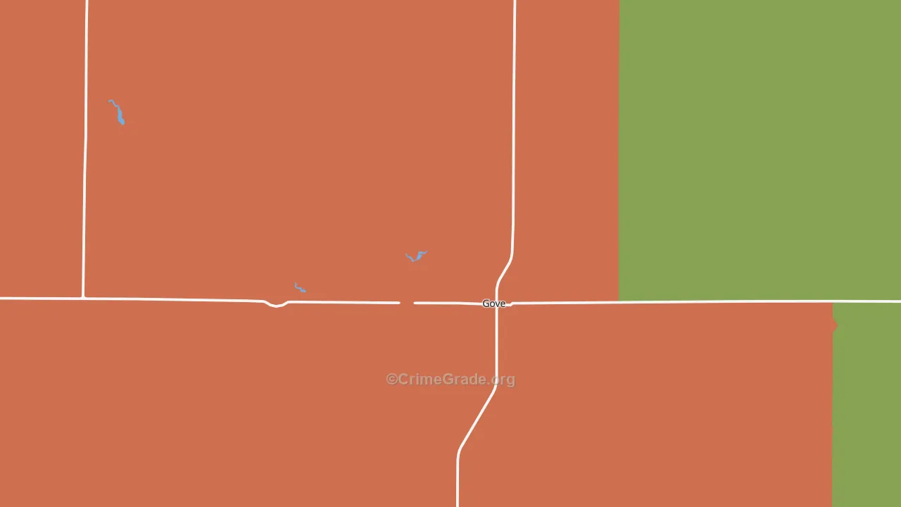 Gove City, KS Map of Theft Rates