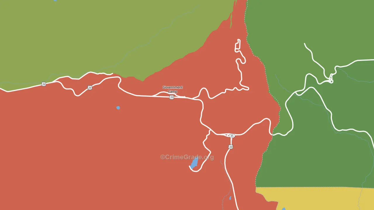 Government Camp, OR Map of Theft Rates