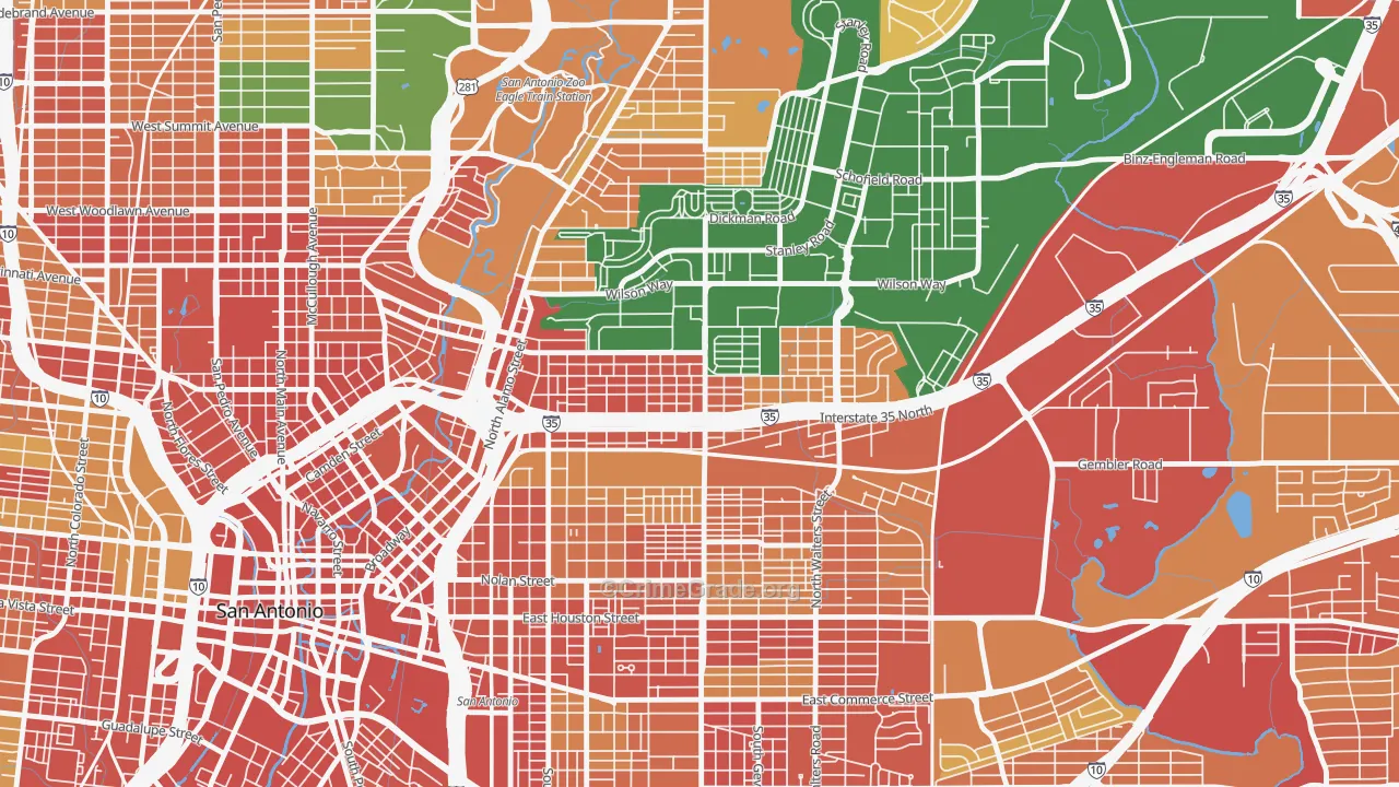 Government Hill Alliance, San Antonio, TX Map of Theft Rates