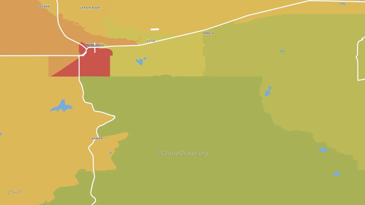 Gowen, OK Map of Theft Rates