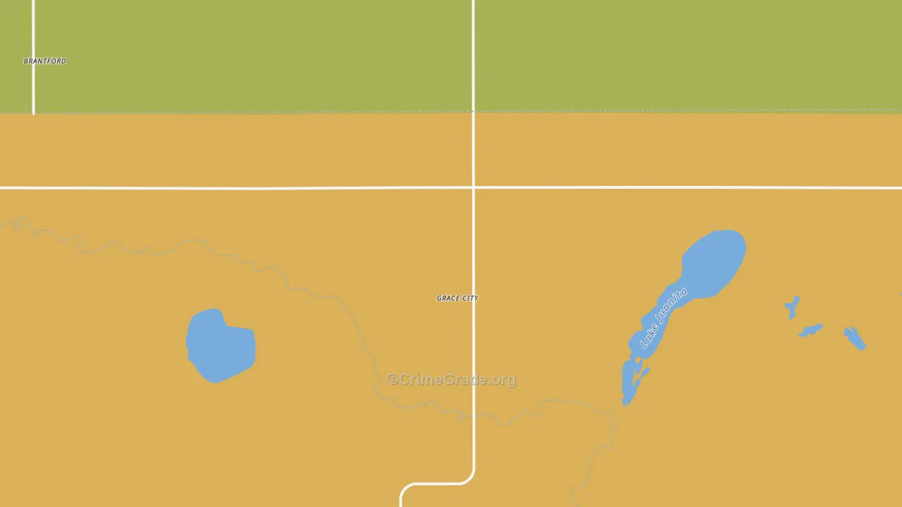 Grace City, ND Map of Theft Rates