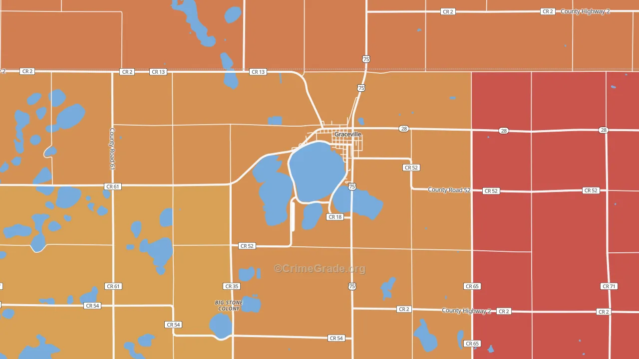Graceville, MN Map of Theft Rates