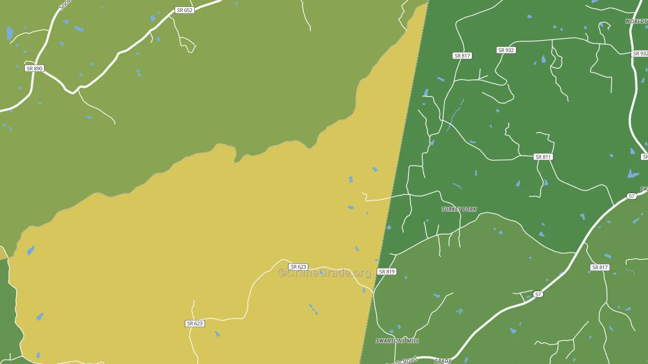 Grady, VA Map of Theft Rates