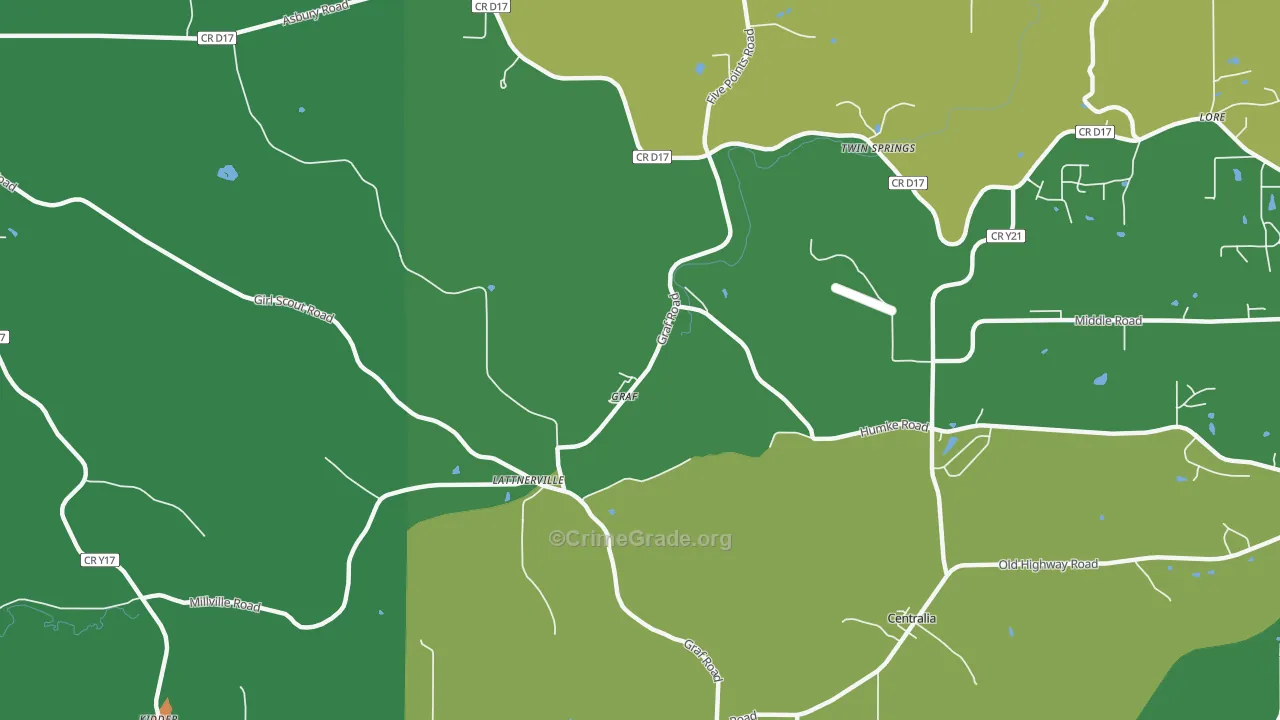 Graf, IA Map of Theft Rates