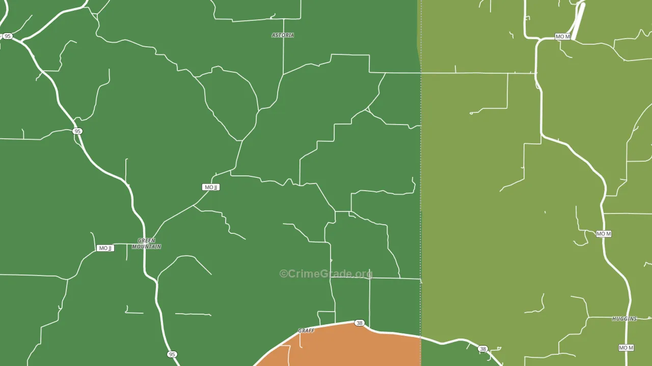 Graff, MO Map of Theft Rates