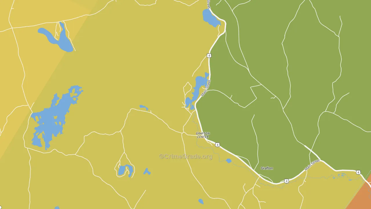 Grafton Center, NH Map of Theft Rates