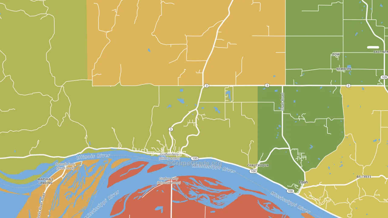 Grafton, IL Map of Theft Rates