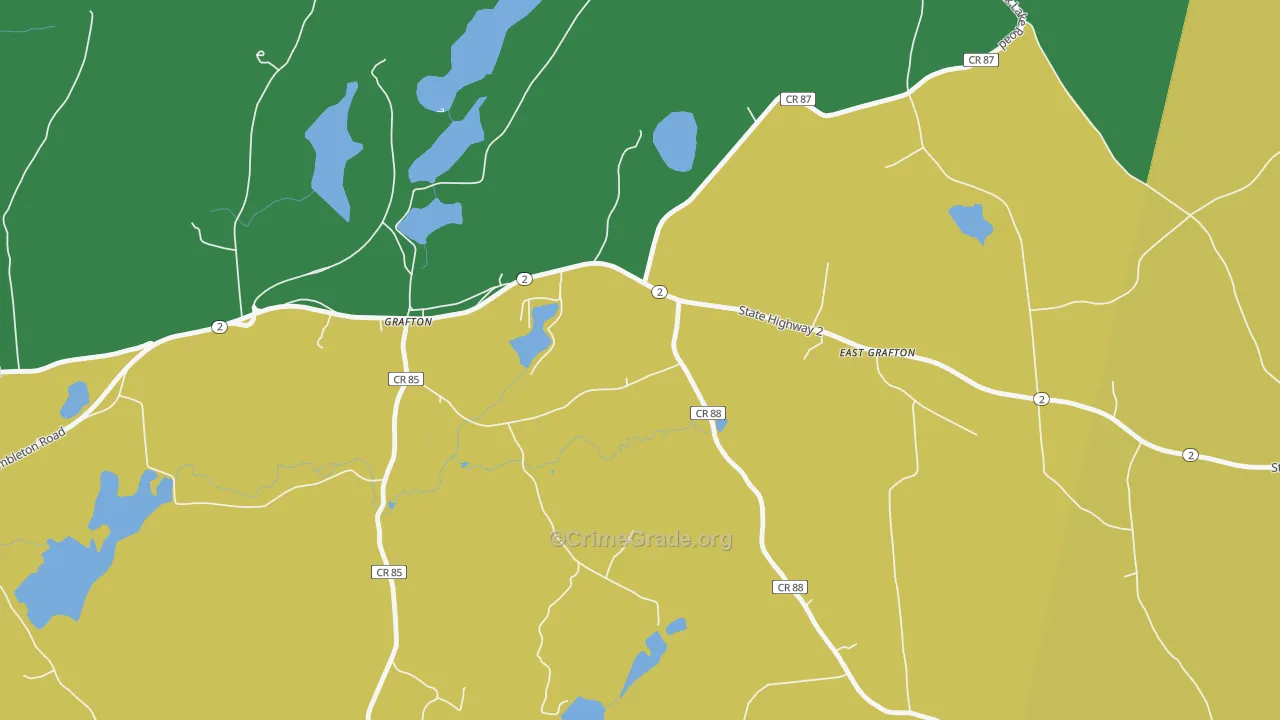 Grafton, NY Map of Theft Rates