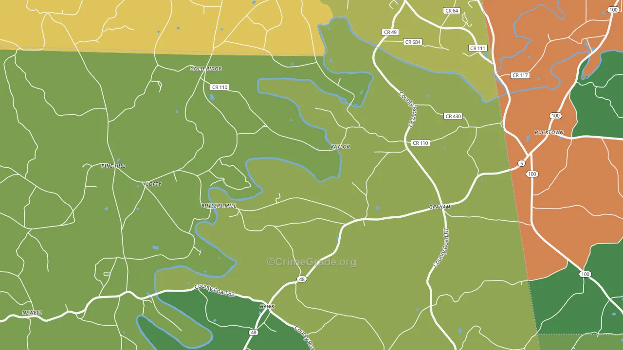 Graham, AL Map of Theft Rates