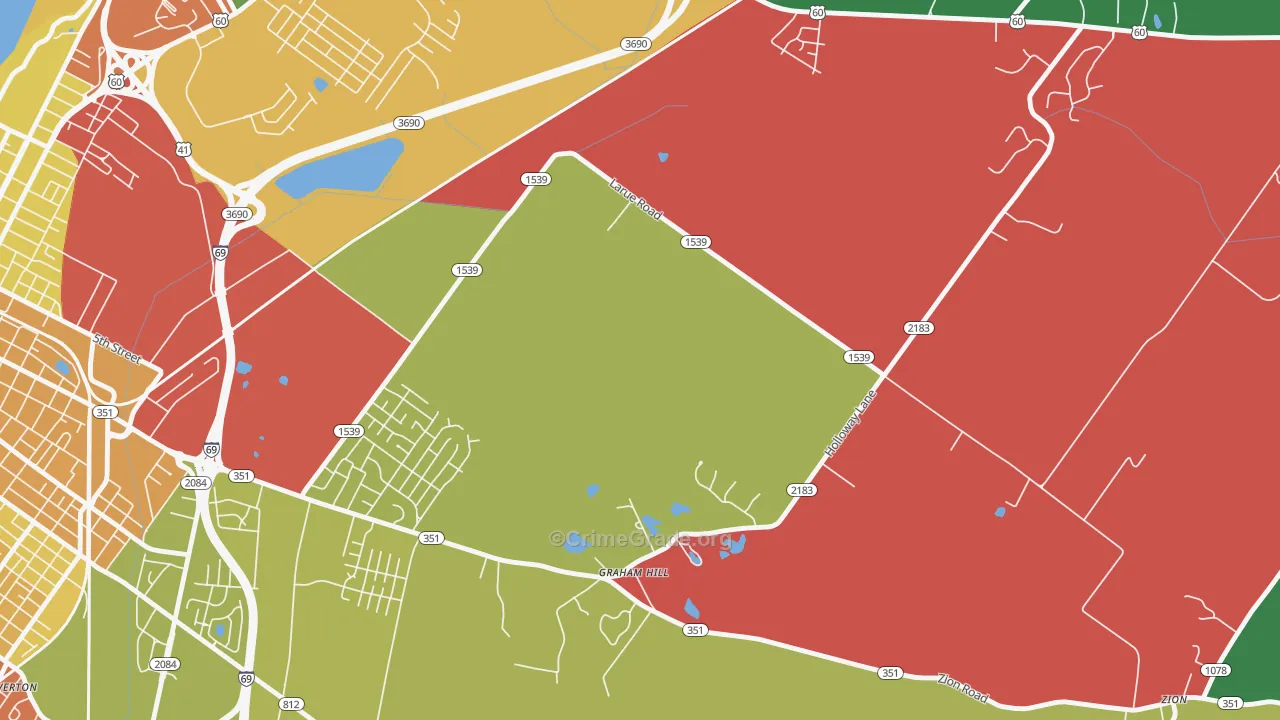 Graham Hill, KY Map of Theft Rates