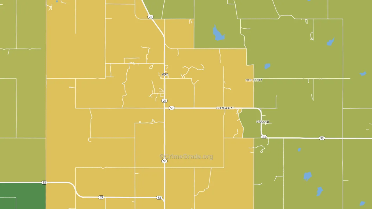 Graham, OK Map of Theft Rates