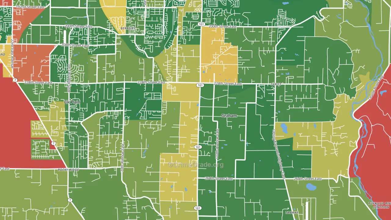 Graham, WA Map of Theft Rates