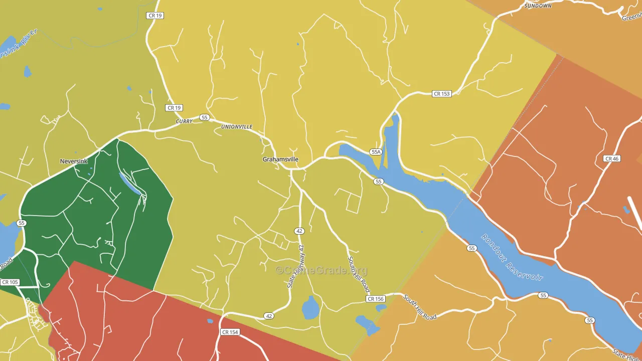 Grahamsville, NY Map of Theft Rates