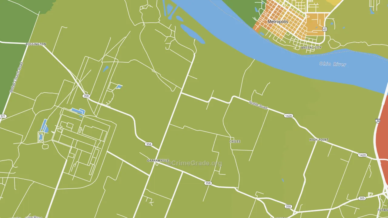 Grahamville, KY Map of Theft Rates