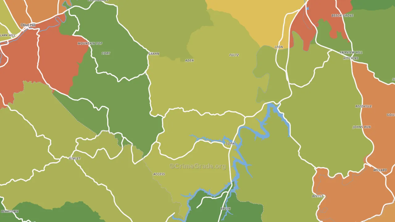 Grahn, KY Map of Theft Rates
